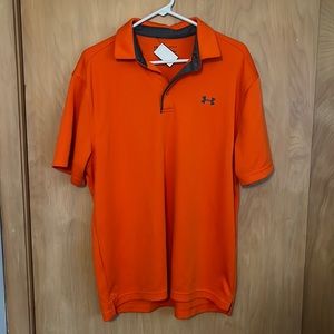 Under Armour large short sleeve orange polo shirt